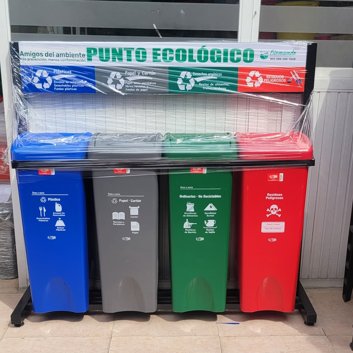 Punto Ecológico de 53 Litros Cuatro Tachos