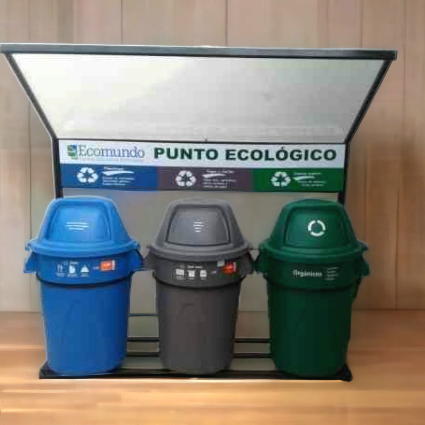 Punto Ecológico de 121 Litros Tres Tachos