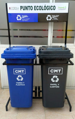 Punto Ecológico, Estación de reciclaje, de 120 litros, dos tachos.