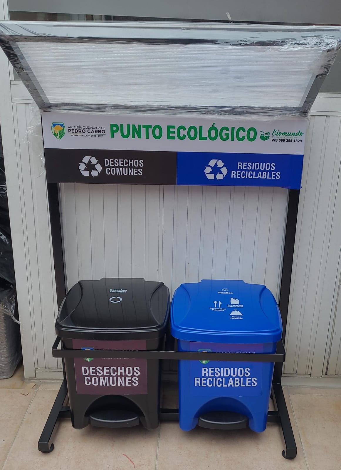 Punto Ecológico, Estación de reciclaje de 20 litros, dos tachos.
