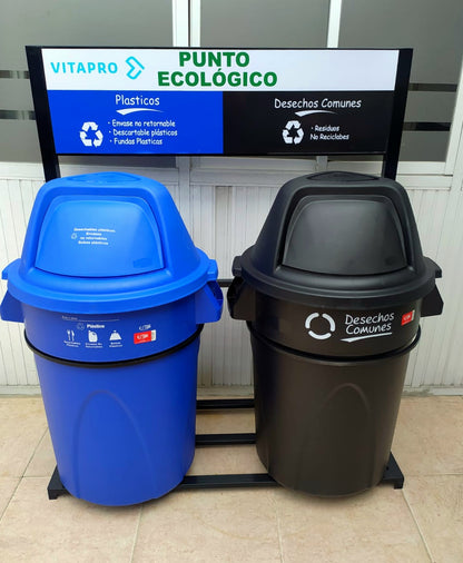 Punto Ecológico, Estación de reciclaje de 121 litros, dos tachos.