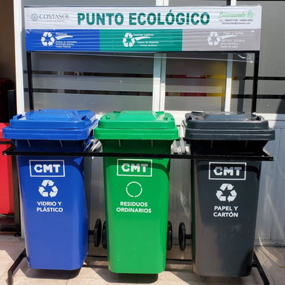 Punto Ecológico, Estación de reciclaje de 120 litros, tres tachos.