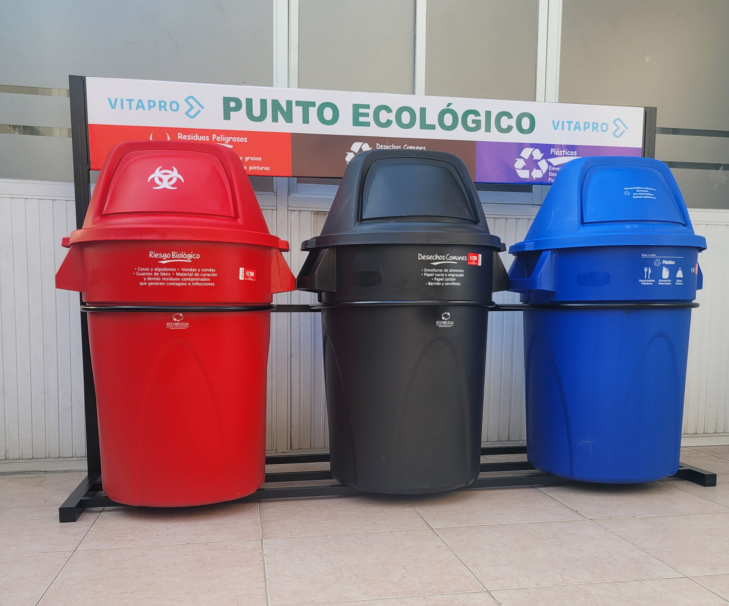 Punto Ecológico de 121 Litros Tres Tachos