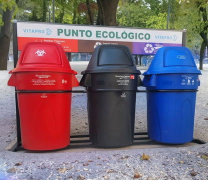 Punto Ecológico de 121 Litros Tres Tachos