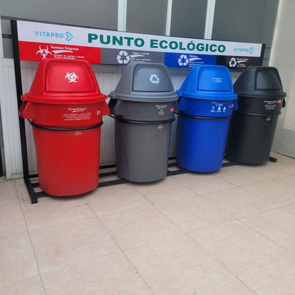 Punto Ecológico de 121 Litros Cuatro Tachos