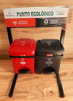 Punto Ecológico, Estación de reciclaje de 20 litros, dos tachos.