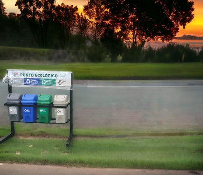 Punto Ecológico, Estación de reciclaje, de 10 litros, cuatro tachos.