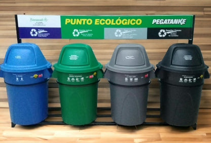 Punto Ecológico, Estación de reciclaje de 121 litros, cuatro tachos.